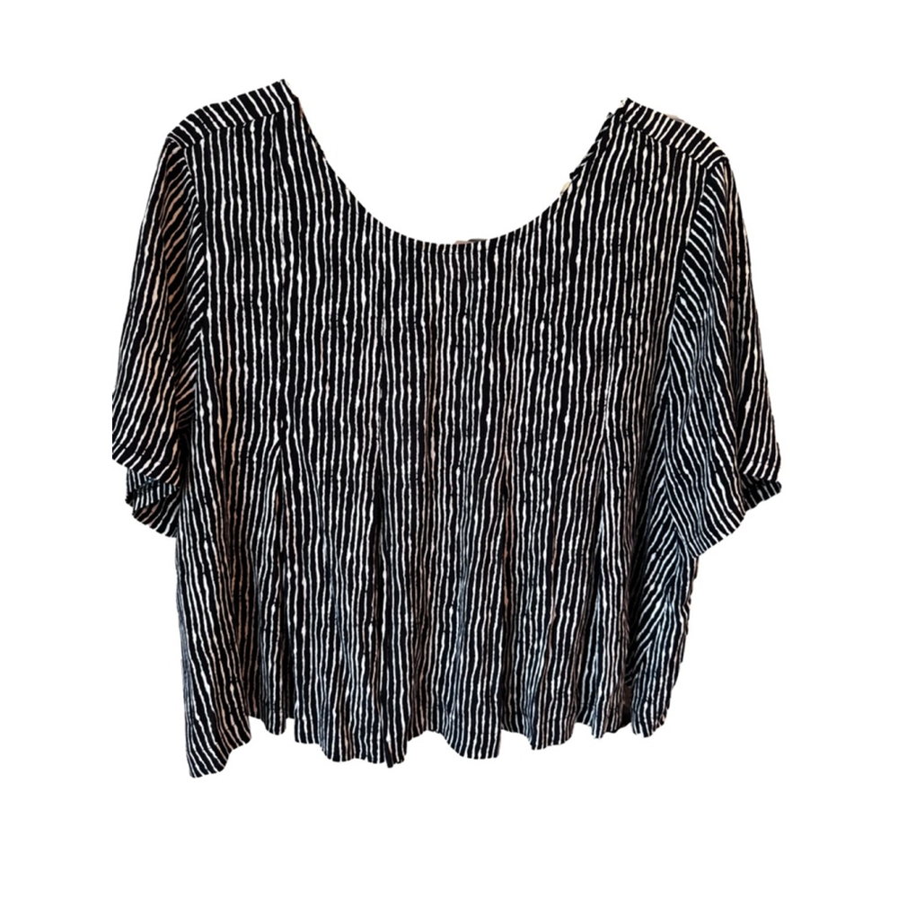 ASTR The Label Black & White Striped Blouse | Size S |‎ Boho Chic